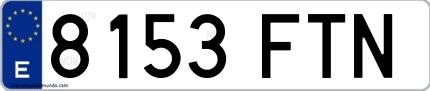 Ejemplo de matrícula española 8153 FTN