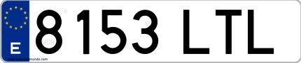 Ejemplo de matrícula española 8153 LTL