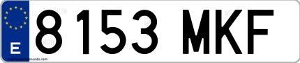 Ejemplo de matrícula española 8153 MKF