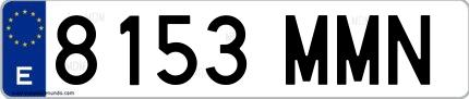 Ejemplo de matrícula española 8153 MMN