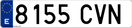 Ejemplo de matrícula de coche ordinaria 8155 CVN