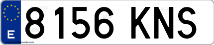 Ejemplo de matrícula de coche ordinaria 8156 KNS