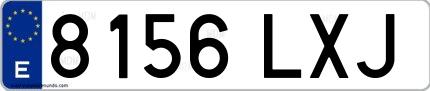 Ejemplo de matrícula española 8156 LXJ