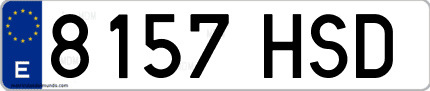 Ejemplo de matrícula de coche ordinaria 8157 HSD