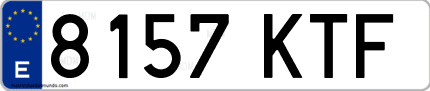 Ejemplo de matrícula de coche ordinaria 8157 KTF