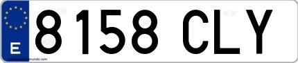 Ejemplo de matrícula española 8158 CLY
