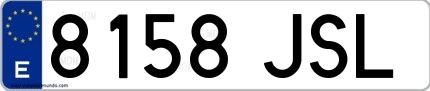 Ejemplo de matrícula española 8158 JSL