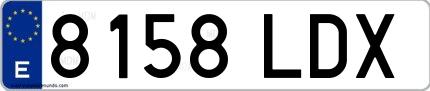 Ejemplo de matrícula española 8158 LDX