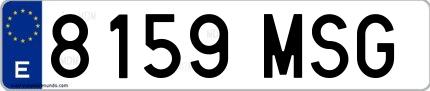 Ejemplo de matrícula española 8159 MSG