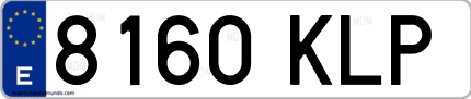 Ejemplo de matrícula de coche ordinaria 8160 KLP