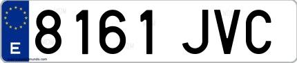 Ejemplo de matrícula española 8161 JVC