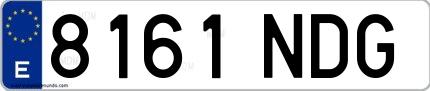 Ejemplo de matrícula española 8161 NDG
