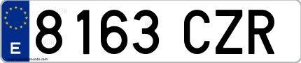 Ejemplo de matrícula española 8163 CZR