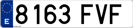 Ejemplo de matrícula de coche ordinaria 8163 FVF