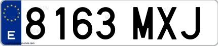 Ejemplo de matrícula española 8163 MXJ
