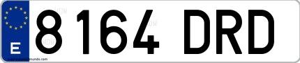 Ejemplo de matrícula española 8164 DRD