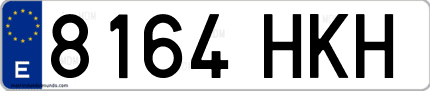 Ejemplo de matrícula de coche ordinaria 8164 HKH