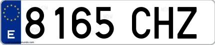 Ejemplo de matrícula española 8165 CHZ