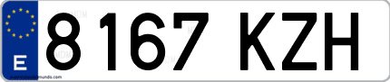 Ejemplo de matrícula de coche ordinaria 8167 KZH
