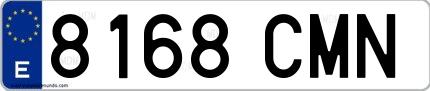 Ejemplo de matrícula española 8168 CMN