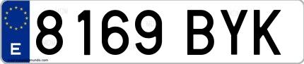 Ejemplo de matrícula española 8169 BYK