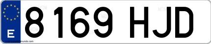 Ejemplo de matrícula española 8169 HJD