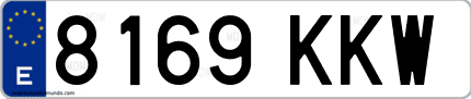Ejemplo de matrícula de coche ordinaria 8169 KKW