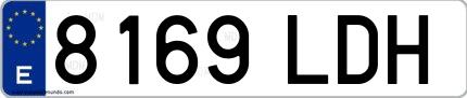 Ejemplo de matrícula española 8169 LDH