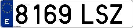 Ejemplo de matrícula española 8169 LSZ