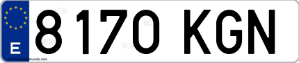 Ejemplo de matrícula de coche ordinaria 8170 KGN