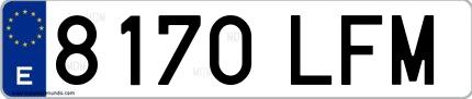 Ejemplo de matrícula española 8170 LFM