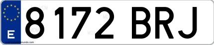 Ejemplo de matrícula española 8172 BRJ