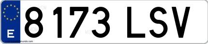 Ejemplo de matrícula española 8173 LSV