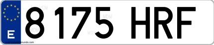 Ejemplo de matrícula española 8175 HRF