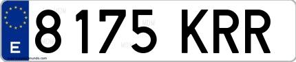 Ejemplo de matrícula española 8175 KRR