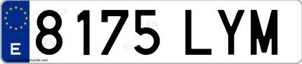 Ejemplo de matrícula española 8175 LYM