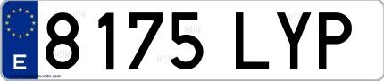 Ejemplo de matrícula española 8175 LYP