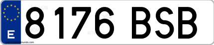 Ejemplo de matrícula de coche ordinaria 8176 BSB