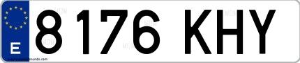 Ejemplo de matrícula española 8176 KHY