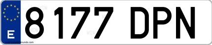Ejemplo de matrícula española 8177 DPN