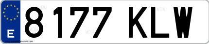 Ejemplo de matrícula española 8177 KLW