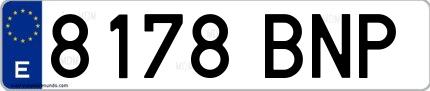 Ejemplo de matrícula española 8178 BNP