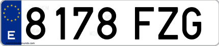 Ejemplo de matrícula de coche ordinaria 8178 FZG