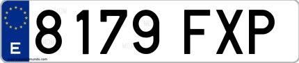 Ejemplo de matrícula española 8179 FXP