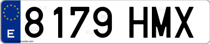 Ejemplo de matrícula de coche ordinaria 8179 HMX
