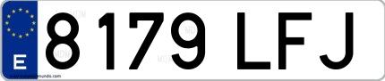 Ejemplo de matrícula española 8179 LFJ