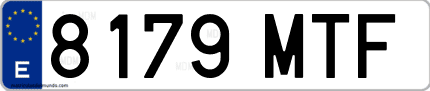 Ejemplo de matrícula de coche ordinaria 8179 MTF