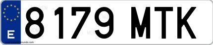 Ejemplo de matrícula española 8179 MTK