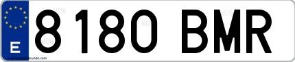 Ejemplo de matrícula española 8180 BMR