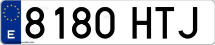 Ejemplo de matrícula española 8180 HTJ